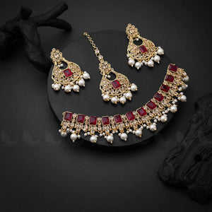 Ensemble collier et boucles d'oreilles de mariée indien pakistanais classique de nouvelle saison, en acier inoxydable plaqué argent, anniversaire, complexe - Product Image 4