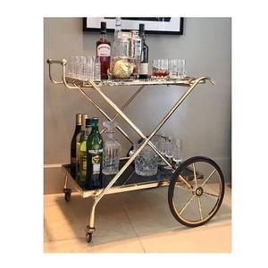 Chariot de service fait main en fer et en marbre Chariot à nourriture de taille et de forme personnalisées pour l'usage de la restauration de restaurant - Product Image 5