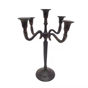 ที่ใส่เทียนแบบ3แขนทำจากอลูมิเนียมโลหะสำหรับตกแต่งบ้านทำด้วยมือเชิงเทียนสีดำด้านสำหรับห้องนั่งเล่นงานแต่งงาน - Product Image 5