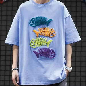 Nueva Llegada, Camiseta Casual de Algodón para Hombre, Bordada, Precio al por Mayor, Moda de Verano, Última Llegada, Camiseta Bordada - Product Image 5