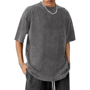 2025, nuevo diseño de secado rápido, camiseta de gran tamaño para hombre, camisetas de algodón en blanco con lavado ácido, camiseta Vintage con gráfico personalizado - Product Image 4