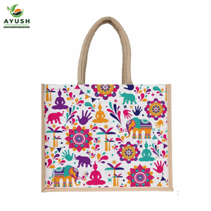 Sac de courses en jute personnalisé avec logo personnalisable, sacs de courses 100% écologiques - Product Image 2