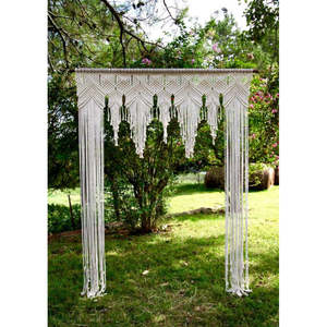 Lustre en macramé en coton, rustique et luxueux, en forme d'arche, pour mariage, décoration murale amovible, nouvel article, fournitures - Product Image 1