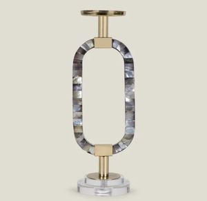 Nouveauté Bougeoir en métal mat en laiton au design moderne, support de pilier pour la maison et la décoration de Noël, vente en gros disponible - Product Image 4