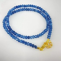 Collier sportif en perles imitation saphir bleu plaqué argent/or, bijoux en pierres précieuses, perles rondes facettées, cadeau HAYAAT