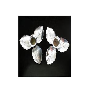 Low MOQ Leaf Shaped Brass <b>Silver</b> Candle Stand Manufacturer Factory Wholesaler Factory Direct Sale Available - Product Image 1