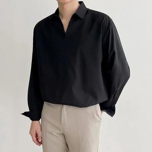 Suéter de Lujo para Hombre con Cuello en V, Blusa de Alta Calidad Tejida, Estilo Casual de Otoño, Color Sólido, Manga Larga - Product Image 6