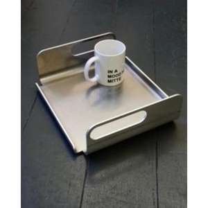 Superbe plateau de service en acier inoxydable au fini miroir qui sert également de plateau décoratif pour les centres de table - Product Image 5