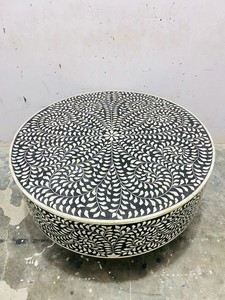 โต๊ะข้างตกแต่งลายกระดูกสไตล์ทันสมัยโต๊ะกาแฟสำหรับห้องนั่งเล่นและห้องนอนเฟอร์นิเจอร์ภายในบ้าน - Product Image 2