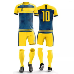 Venta al por mayor 100% poliéster transpirable fútbol desgaste mejor calidad OEM fútbol entrenamiento uniformes sublimación uniformes en blanco - Product Image 4