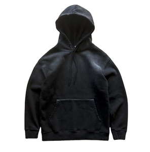 Hoodie coupe ample délavé à l'acide, couleur unie, hiver 2025, 100% coton molletonné, respirant, séchage rapide, vente en gros, haute qualité, vierge - Product Image 6