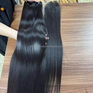 100% extensions de cheveux humains vietnamiens naturels bruts, faisceau de cheveux bruts vierges droits à trame - Product Image 6