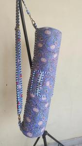 Bolsa de esterilla de Yoga de lujo de algodón ecológico hecha a mano india, bolsa de gimnasio duradera y espaciosa, correa de hombro ligera para mujer a la moda - Product Image 2