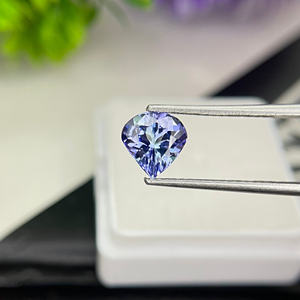 Lupa en forma de corazón de tanzanita de 7mm, piedra preciosa de zoisita azul Natural, corte limpio para hacer joyas, piedras preciosas sueltas - Product Image 4