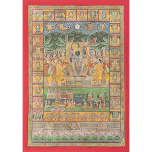 Pichwai Art Green Cotton Cloth <b>Wall</b> Art Tapestry Bohemian Christmas Style Scenic for Home Outdoor Nordic for <b>Wall</b> <b>Decor</b> Ramadan - Product Image 1