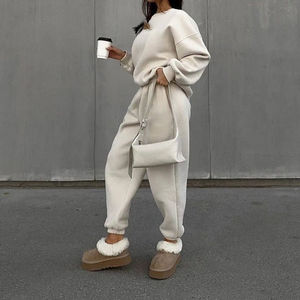 Conjunto Deportivo de Invierno de 2 Piezas Personalizado para Hombre, Sudadera con Capucha de Forro Polar, 100% Algodón, Ropa Deportiva Informal Sólida, Talla Grande - Product Image 2