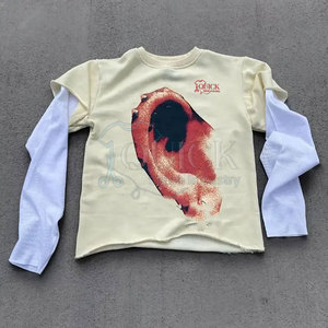 T-shirt pour homme à double couche personnalisé, mélange polyester/coton, respirant, séchage rapide, écologique, léger, manches longues, col rond - Product Image 1