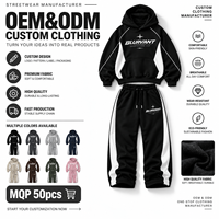 Ensemble de survêtement pour homme avec sweat-shirt et pantalon à imprimé personnalisé et patchwork, coupe ample avec cordons, streetwear de haute qualité