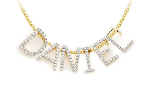 Cadena de cuerda de Hip Hop chapada en oro amarillo de 14K, colgante personalizado de alta calidad con nombre de letra inicial de moissanita al por mayor - Product Image 4