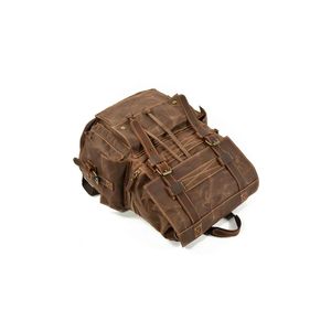 กระเป๋าเป้สะพายหลังผ้าแคนวาสแบบลำลองย้อนยุคสำหรับโรงเรียนสำนักงานธุรกิจกันน้ำ (สีกาแฟ) - Product Image 2