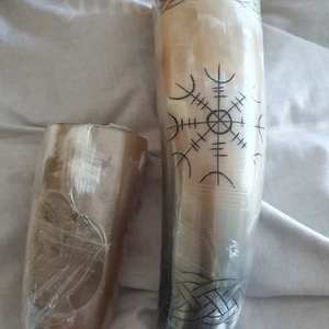 แก้วเบียร์ลายโบราณที่มีคุณภาพสูงเป็นมิตรกับสิ่งแวดล้อมมีฝาปิดทำจากหนังมีเขาแกะสลักด้วยมือเป็นของขวัญที่ยอดเยี่ยมสำหรับธุรกิจ - Product Image 2