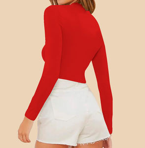 Top corto ligero de moda para mujer, venta al por mayor, camisetas atléticas ajustadas para mujer, camisetas cortas bonitas de algodón Premium para mujer - Product Image 2