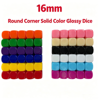 Dés à six faces en acrylique coloré de 16 mm D6, coins arrondis, vente en gros, dés de jeu pour jeux de société de table
