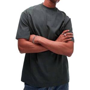 T-shirts surdimensionnés en coton lourd pour hommes, OEM personnalisé, épaules tombantes, broderie, streetwear, usine. - Product Image 1