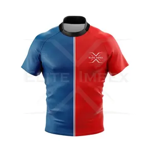Camisa 100% poliéster para rugby com logotipo, camisa barata para prática de rugby, camisa para rugby