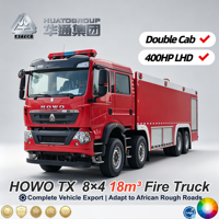 Camion de pompiers Sinotruk Howo TX 8x4 double cabine 400 CV à conduite à gauche, haute sécurité, capacité réelle de 18 m³
