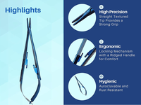 Set Mikro Alat Jahit Castroviejo Needle Holder Scissor Forceps dengan Lapisan Keramik untuk Bedah Mata & Mikrobedah