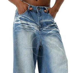 Pantalones vaqueros de pierna ancha personalizados para hombre, pantalones de talla grande, pantalones personalizados para hombre a la venta en talla adulta, 2025 - Product Image 6