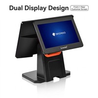 Terminal de point de vente électronique Android à double écran 15,6 pouces, caisse enregistreuse de bureau, système de nouvelle génération avec écran tactile capacitif