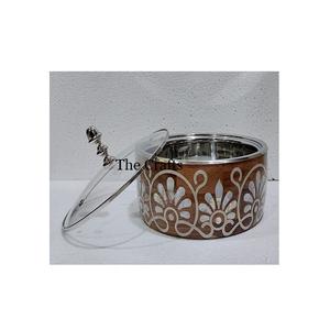 Casserole en acier inoxydable avec couvercle en bois, forme ronde, casserole pour restaurant - Product Image 5