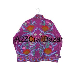 Chaqueta Corta de Invierno Hecha a Mano en India para Mujer, Algodón Transpirable Ecológico con Bordado Floral Suzani, Regalo Perfecto - Product Image 6