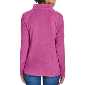 เสื้อแจ็คเก็ตบอมเบอร์ผู้หญิงแบบมีซิปเต็มตัว ผ้าควิลท์แบบกลับด้านได้ ผ้าไมโครฟลีซ สำหรับฤดูหนาว ผ้าฝ้าย 100% สีชมพูพาสเทล ผ้าฟลีซเนื้อนุ่ม - Product Image 2