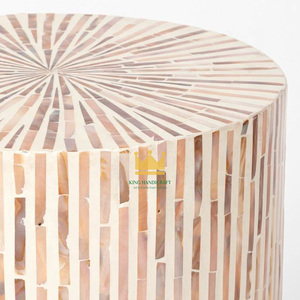 Taburete lateral con incrustaciones de hueso de primera calidad, muebles con incrustaciones de hueso, taburete lateral para mesa con incrustaciones de hueso, nuevo diseño listo para exportar - Product Image 3