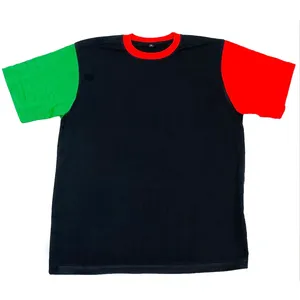 ユニセックスカスタムプリントあなたのブランドロゴ黒緑赤大学Tシャツ綿100% カジュアル半袖Tシャツ