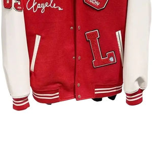 Custom Stand Collar Men's Winter Leather <b>Varsity</b> <b>Jacket</b> Baseball Bomber Style Outerwear with Letter Pattern for USA <b>UK</b> EU - Product Image 5