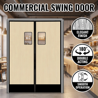 Porte battante libre pour usine alimentaire, restaurant, cuisine – Résistante aux chocs, double battant, facile à nettoyer