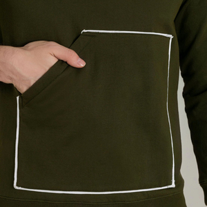 Sweat-shirts pour hommes en coton mélangé uni teinté en hiver, doublés en polaire, personnalisables - Style décontracté de haute qualité, pas cher - Product Image 6