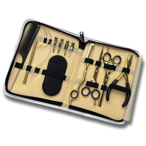 Hand <b>Tied</b> Hair Extension Tools Kit With Sewing Needle Rose Gold Stainless Steel Hair Extension Pliers With Hair <b>Clips</b> - Product Image 1