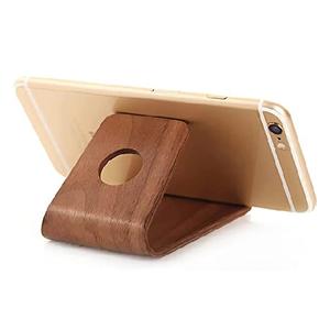 Support de téléphone portable éjecté avec prise de téléphone au design mignon vente en gros de support mobile en bois de haute qualité cadeau fini naturel - Product Image 6