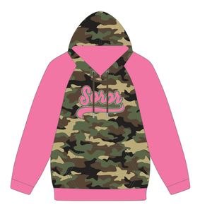 Sudadera con Capucha de Forro Polar para Mujer, Estilo Universitario, con Estampado Personalizado en la Parte Delantera, Color Rosa y Verde, para Hermandades Universitarias - Product Image 5