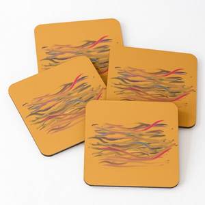 Sous-verres décoratifs en bois de manguier/d'acacia sur des sous-verres imprimés pour le service du thé Ensemble de 4 pièces sous-verres attrayants pour le thé - Product Image 3