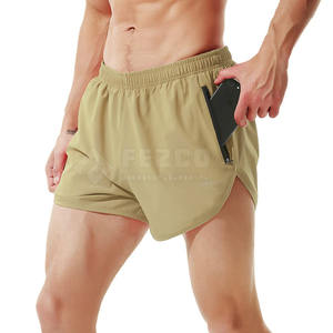 กางเกงขาสั้นสำหรับวิ่งออกกำลังกายสำหรับผู้ชายกางเกงเอวยางยืดระบายอากาศวัสดุโพลีเอสเตอร์/ คอตตอนสีทึบแฟชั่นใหม่2025โลโก้ได้ตามต้องการ - Product Image 1