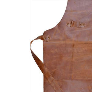 Premium Genuine <b>Leather</b> Men's Comfortable Durable Adjustable Vest Style Kitchen Workshop BBQ Cooking <b>Apron</b> - Product Image 3