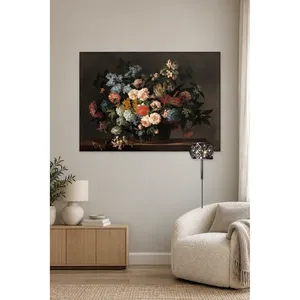 Impression sur toile Fida : Fleurs colorées dans un panier, nature morte - Product Image 2