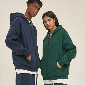 Venta al por mayor Unisex 350G Hombres de lana gruesa Zip Hoodies Solid Street Style Oversize Sudaderas 3D Imprimir Patrón Bordado XS - Product Image 4