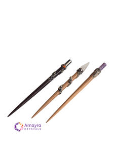 Bâton de guérison en bois de rose avec pierres précieuses, nouveau design, vente en gros de baguettes en agate, à acheter chez Amayra Crystals Exports - Product Image 3